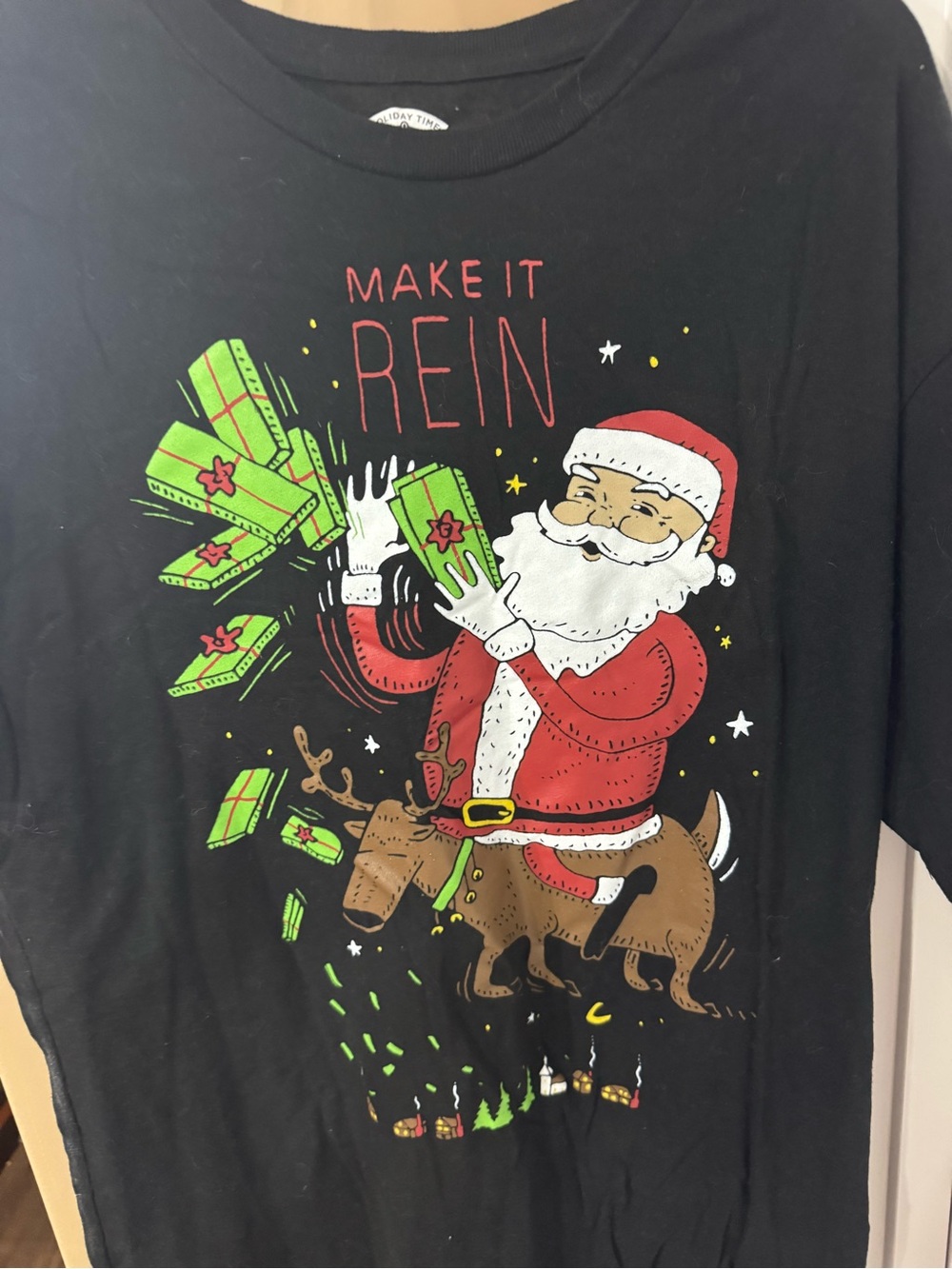 Make It Rein Tee Shirt Holiday Time Size L (CL-3)